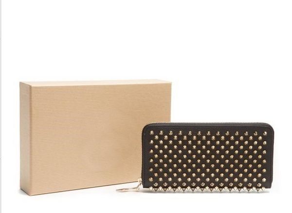 

top длинных стиль шипастых женщины обшитых панелей clutch о патентной коже смешанного цвета заклепка мешок клатчи мужчина леди бумажники кош, Red;black