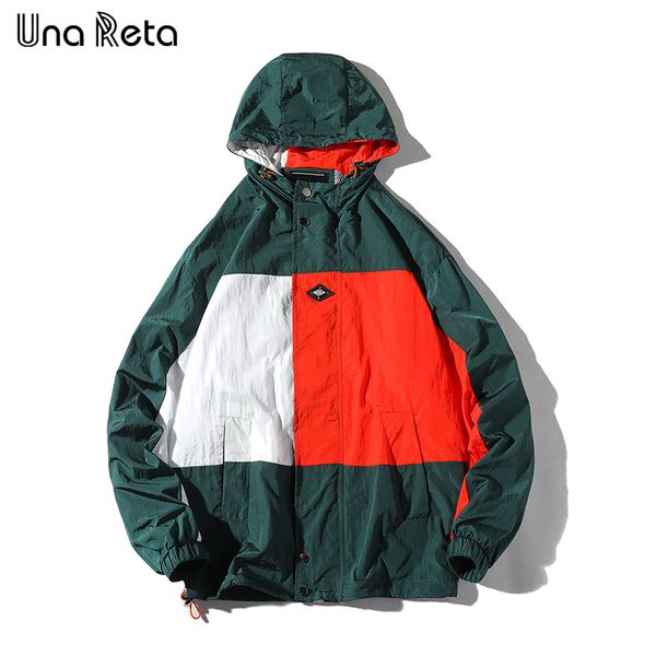 

una reta man jacket new arrivals streetwear jacket tracksuit casual men's coat color stitching hip hop lover jackets hoodie, Black;brown