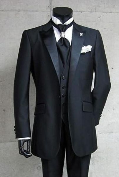 

brand new 3 pieces groom tuxedos black man satin lapel groomsmen men wedding suits prom/formals/bridegroom suit, White;black