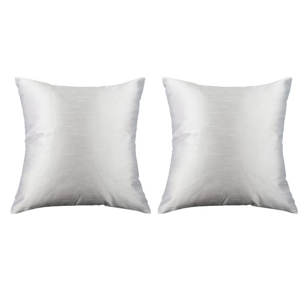 

2pcs solid color soft plush pillow case square cushion cover white-60x60cm
