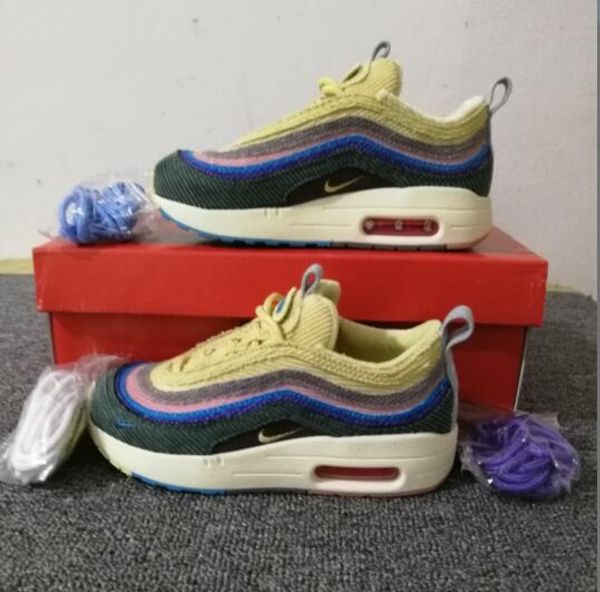 

SW Nike Air Max 1/97 VF Шон Wotherspoon Дети Кроссовки Мальчики Девочки Повседневная Мода Детски