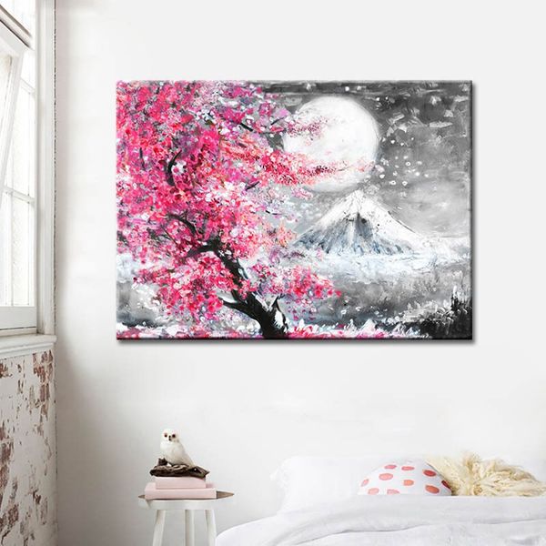 

frameless mount fuji scenery color canvas painting spray print posters for home living room bedroom wall decoration art picture