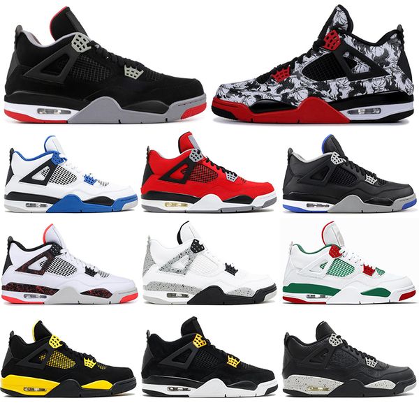 

with socks new 4 4s basketball shoes bred royalty tattoo black cat alternat motorsport oreo men sports sneakers shoes 40-47