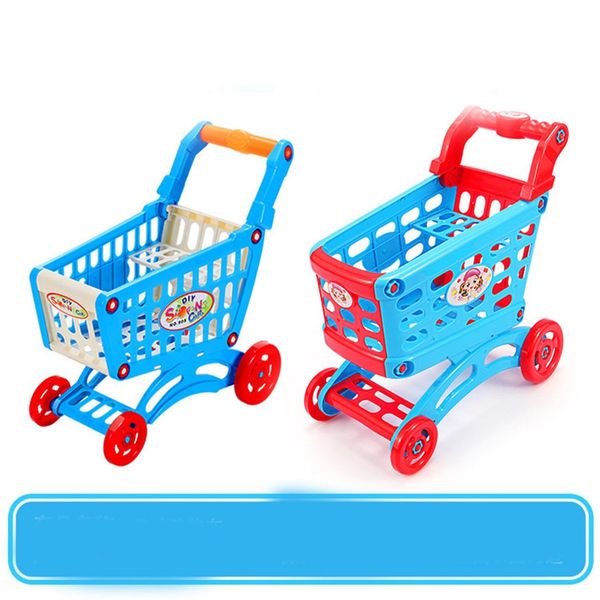 

simulation supermarket shopping cart pretend play toy mini plastic trolley play toy gift for children play role in pretend game