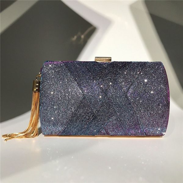 

women's dinner bag shoulder bag 2020 new women's handbag color changing fringe party fashion party