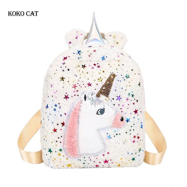 

koko cat plush cartoon schoolbags for teenagers girls mini unicorn backpack women travel bagpack mochila infantil escolares