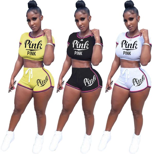 

2020 новый летний фитнес-клуб спортивной одежды в европейских и американских женщин моды алфавит из двух частей набор, Gray