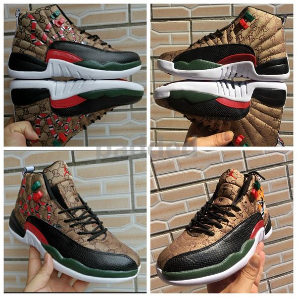 

2019 new arrival 12 snake tiger mens basketball shoes 12s game royal fiba designer sports sneakers size 7-13, White;red