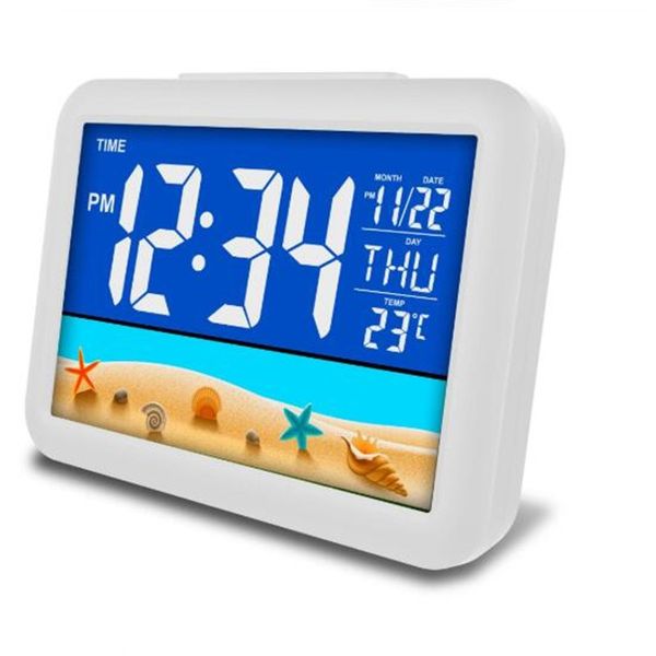

led alarm clock large lcd digital alarm clock with voice control backlight snooze glow light feature for kids room table desktop