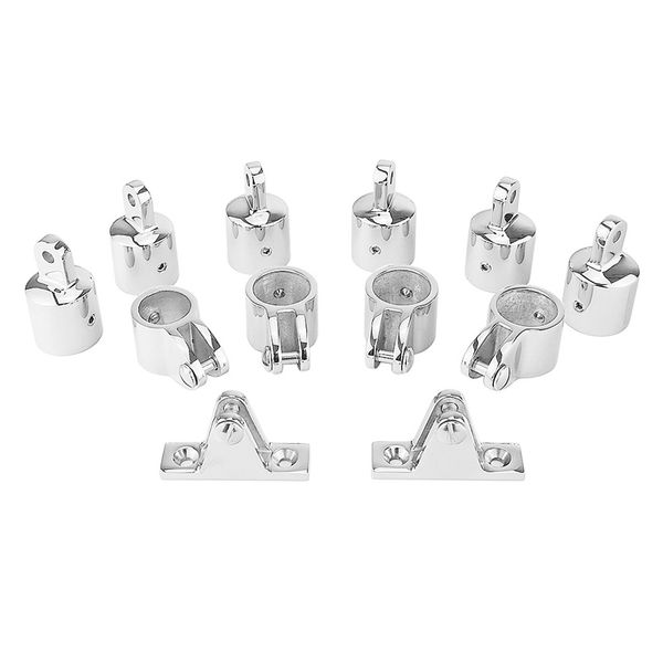 

12piece 3 bow bimini cover eye end caps fitting hardware 1''marine stainless