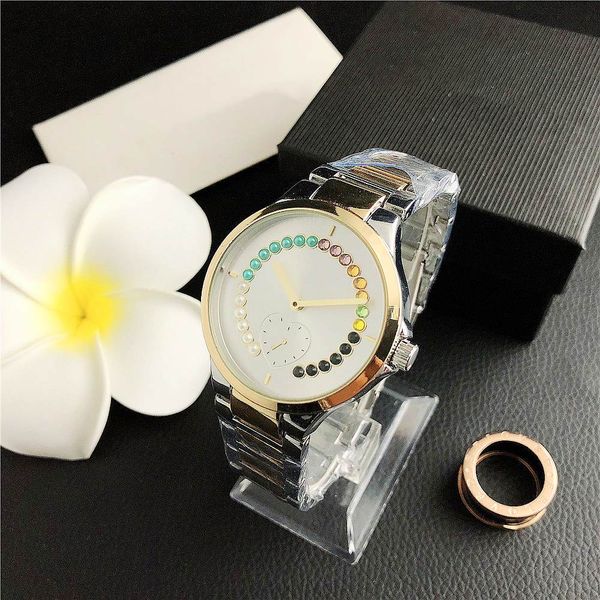 

2020 trend fashion steel band ladies watch small fresh wild elegant elegant personalized quartz watch, Slivery;brown