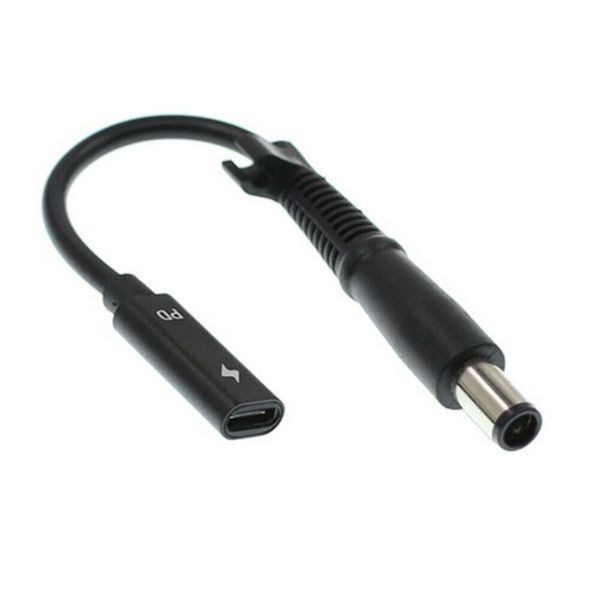 Cabo de carregamento rápido USB C Tipo C fêmea a 7,4x5.0x0.6mm PD 65W para HP 2133 Mini-Nota Laptop