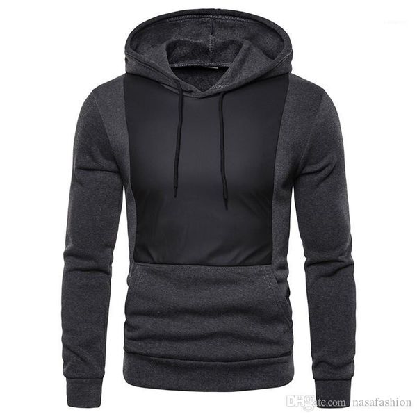 

панельные топы повседневный пуловер мужская одежда осень мужские дизайнерские толстовки мода homme, Black