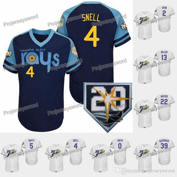 

Tampa Bay Blake Snell Rays Jersey 20th Anniversary Mallex Smith Matt Duffy Denard Span Brad Miller Chris Archer Kevin Kiermaier Wilson Ramos