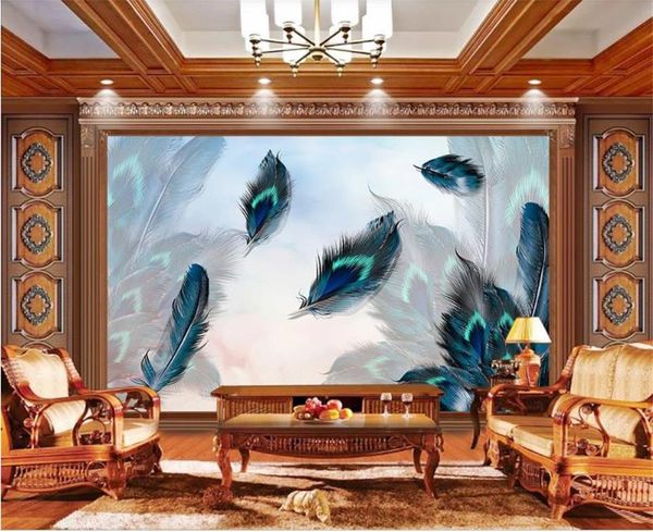 

custom 3d p wallpaper living room kids room mural gorgeous peacock feathers 3d picture home decor sofa backdrop wallpaper
