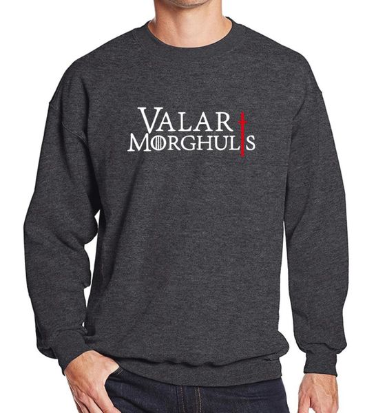 

spring winter sweatshirt 2019 valar morghulis letter the song of fire printed men's sportswear brand-clothing hoody k, Black