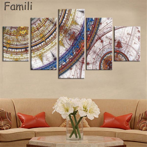 

5 pcs modern living room wall hanging art abstract scenery colorful trees mountain art logical mind canvas painting