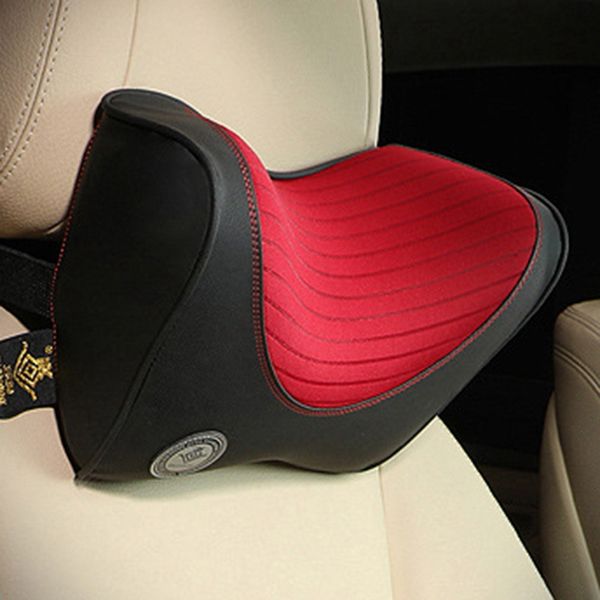 

car headrest neck pillow for seat chair in auto memory foam cotton cushion fabric cover soft head rest travel office support