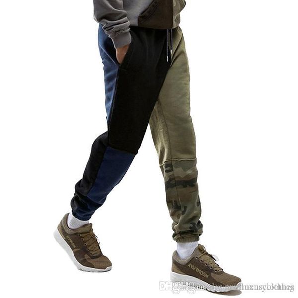 

2019 spring mens designer pants fashion colors patched sports casual harem pants, Black