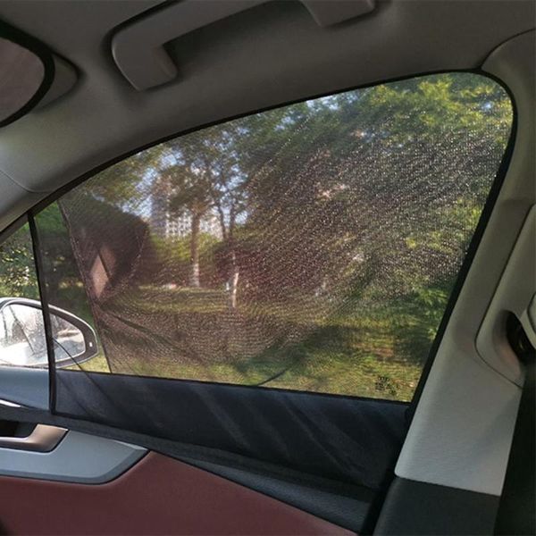 

1pair universal car sun shade mesh cover sunshade insulation anti-mosquito fabric shield uv protector for car suv window curtain