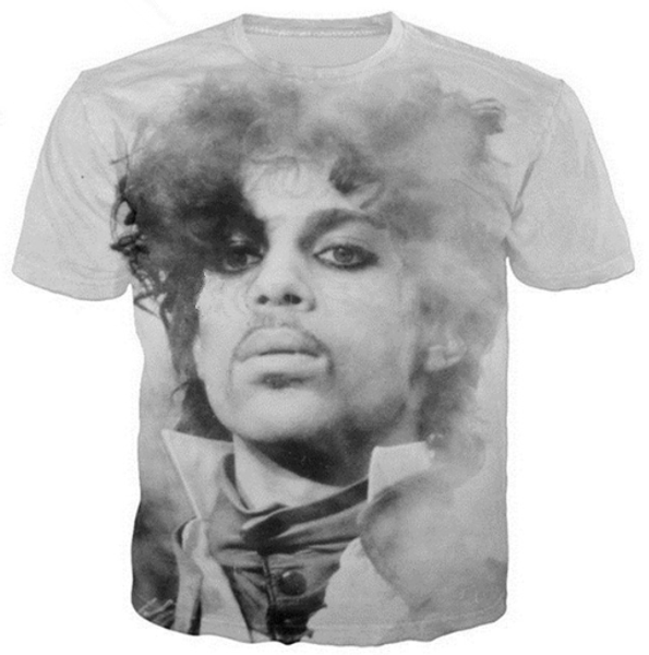 

fashion singer prince rogers nelson t shirt 3d print men/womens funny summer round collar short sleeve casual u1325, White;black