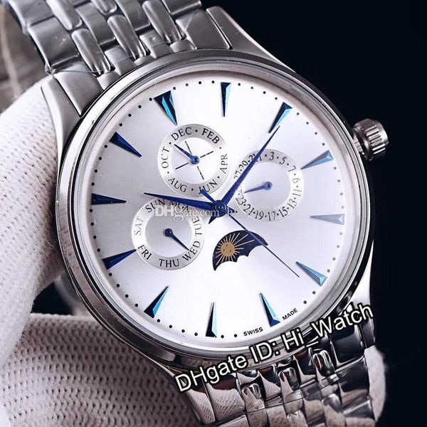 

new master control q149342 daydate moon phase automatic mens watch silver dial stick markers stainless steel bracelet hi_watch e131e5, Slivery;brown