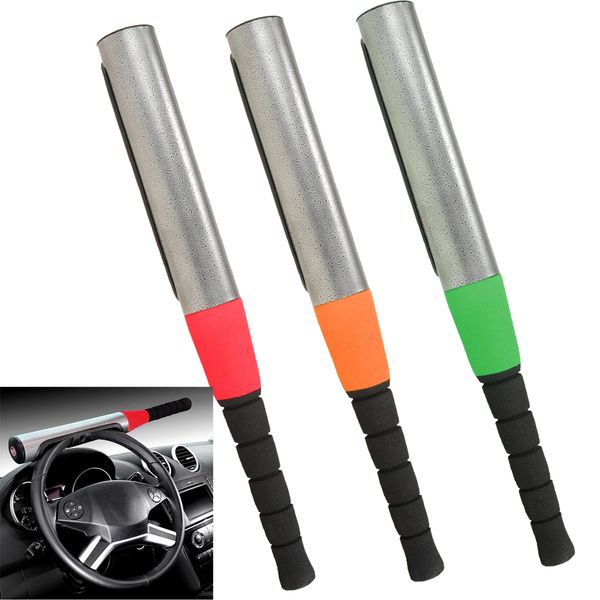 

61cm car vehicle steel baseball bat style steering wheel lock anti-theft fits most cars van vehicles steel steering wheel lock