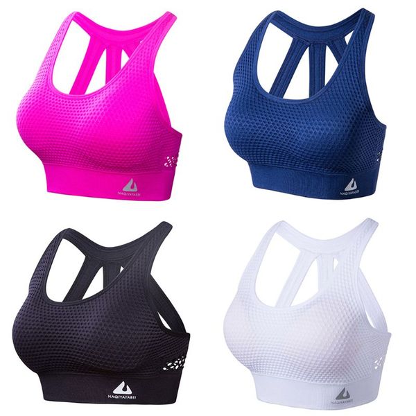 

women sports bra high impact for fitness yoga running pad cropped sportswear tank sports push up, White;black