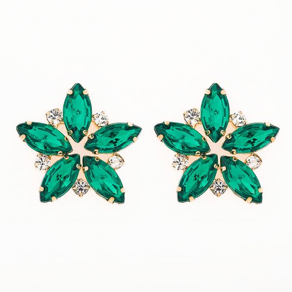 

мода горячие продажи полный rhinestone серьги стержня для женщин vintage кристалл большой цветок серьги подарка венчания e076, Silver