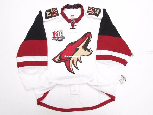 

custom arizona coyotes away 20th anniversary edge 2.0 jersey stitch add any number any name mens hockey jersey xs-6xl, Black;red