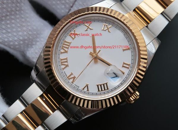 

factory supplier fashion wristwatches new 41mm steel 126333 white dial automatic mechanical mens men's watch watche, Slivery;brown