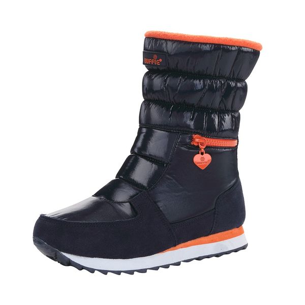 

women snow boots waterproof winter shoes platform boots mid-calf lined waterproof snow warm for female botas mujer, Black