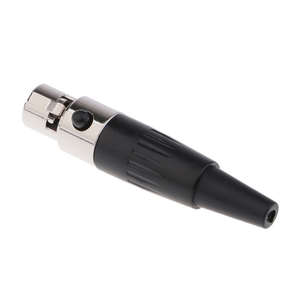 

mini 3 pin xlr female cable connector for pro microphones, black and sliver