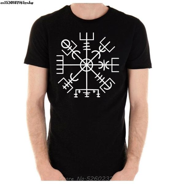 

vegvisir viking compass symbol men's t-shirt viking old norse scandinavia metal short sleeves new fashion t-shirt men clothing p, White;black