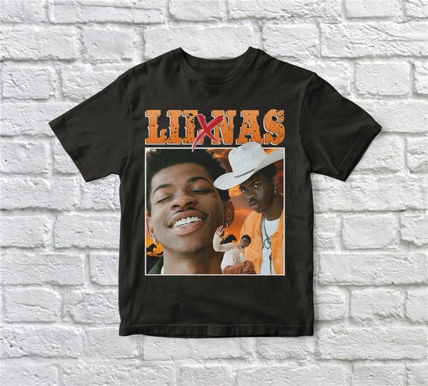 

lil nas x tshirt - black, t shirt s-3xl bodybuilding tee shirt, White;black