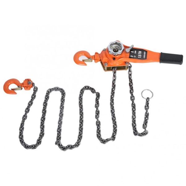

65 x 13.5cm alloy steel 1.5ton 10ft lever chain hoist ratchet puller lifting equipment 3 meterlifting height car repair tools