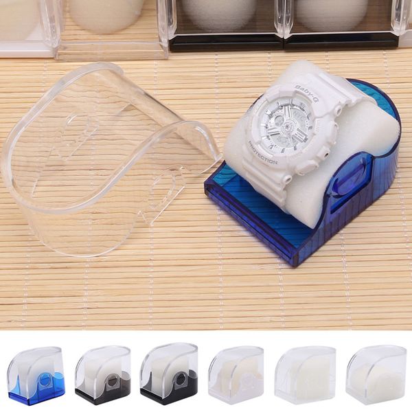 

plastic wrist watch box jewelry bangle bracelet display storage holder organizer, Black;blue