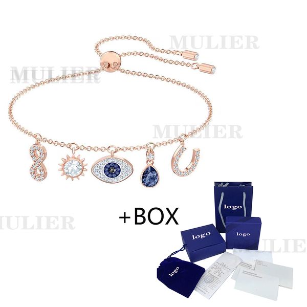 

mulier 19 new fiery horseshoe mascot devil's eyes multiple patterns combinations women's bracelets noble temperament accessories, White