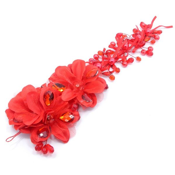 

elegant white red flower hairband bridal hair accessories hairwear for women girls' headbands wedding headpieces, Golden;white