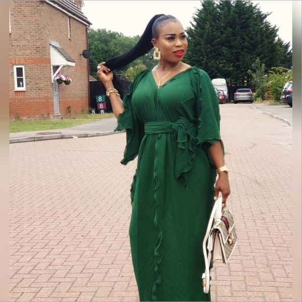 

2019 new summer elegent fashion style african women v-neck plus size long dress, Red