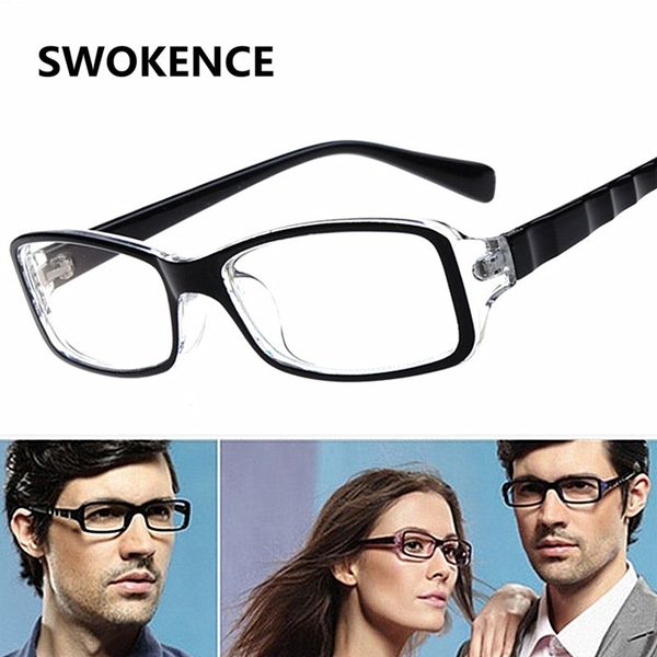 

swokence anti-fatigue blue light proof glasses women men anti blue rays plain glass spectacles computer protection eyewear g279, Black
