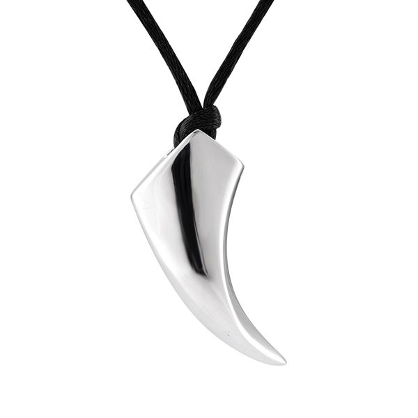 

ijd9918 мужская stainlss сталь уникальный волчий зуб мемориал пепел ожерелье кремация урна кулон ожерелье на память кремаины держатель, Silver