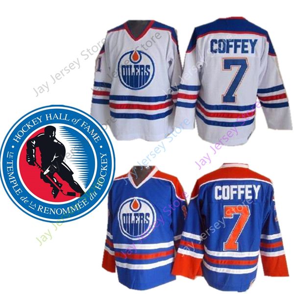 

Paul Coffey Jersey with 2004 Ice Hockey Hall Of Fame Patch Edmonton Oilers Jerseys CCM Home Away