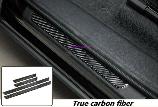 Fibra de carbono Bem-vindo Pedal Door Sill Scuff Guarnição Da Tampa Para Audi Q7 2016-2019