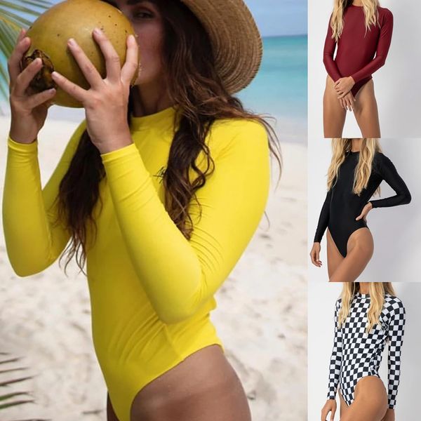 

2020 новый европейский и американский цельный купальник с длинным рукавом slim fit цельный купальник источник factory 0027, White;black