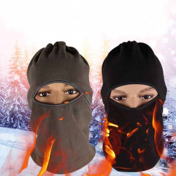

winter cycling face mask cap ski bike mask face thermal fleece snowboard shield hat cold headwear bicycle, Black