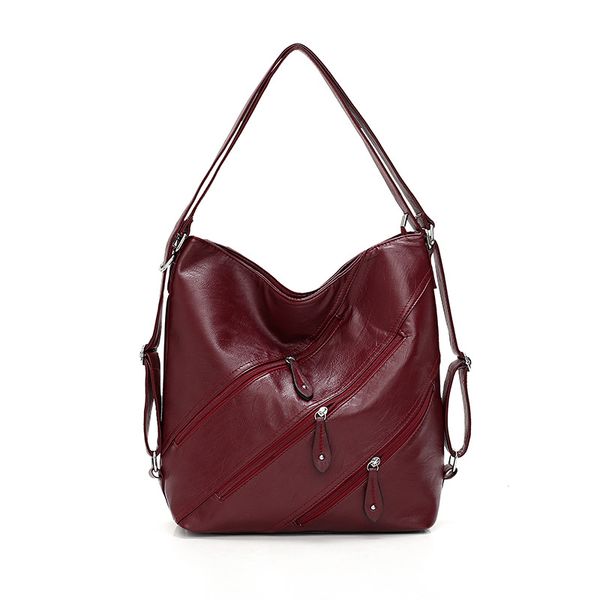 

big capacity genuine leather women's handbags patchwork shoulder crossbody bags for women multifunction back pack