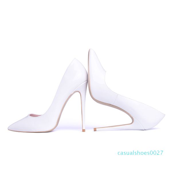 

genshuo white high heels stiletto pumps bridal wedding shoes simple classic women's shhoes high-heeled pumps shoes big size 5-12 c27, Black