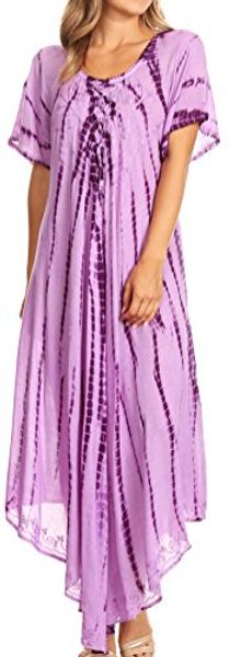 

sakkas melika tie dye caftan dress, Black;gray