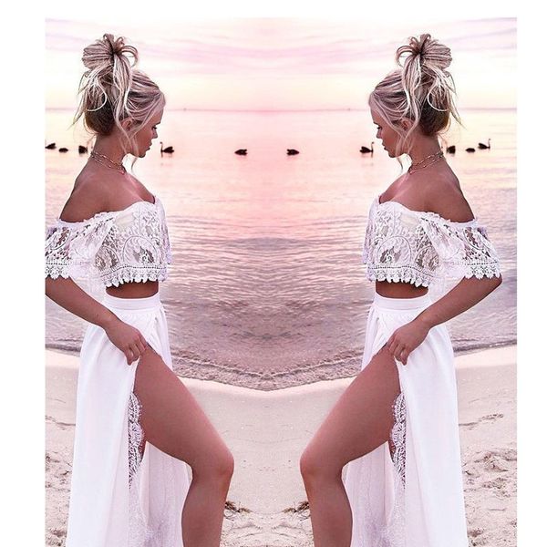 

white lace beach dress for women long two piece beachwear dresses 2019 summer sundresses plus size dress robe blanche dantel, Black;gray